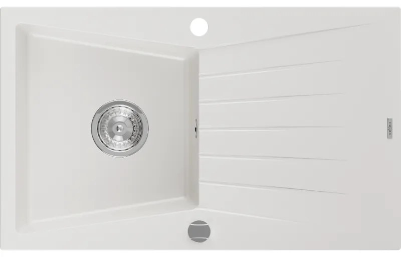 Mexen Cesar - drez granitový 77,5x47,0cm, 1-komorový, biela, 6514771010-20