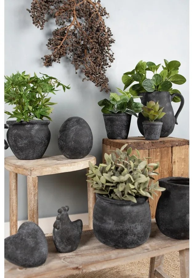 Granitový antik keramický obal na kvetináč Granit L - Ø20*15 cm