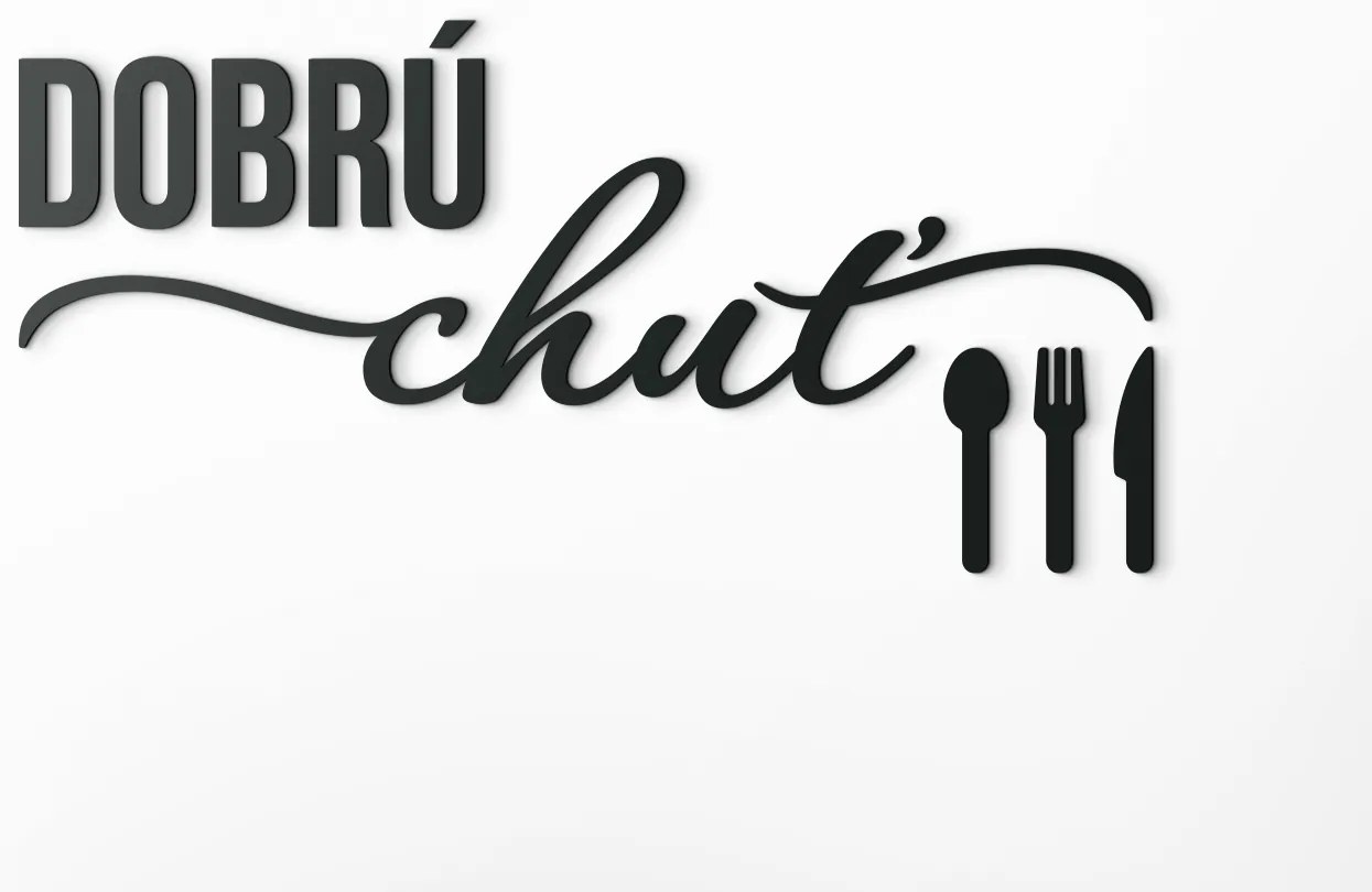 drevko Nálepka na stenu Dobrú chuť Rozmer obrazu: 29 x 59,5 cm, Farba dekorácie: Čierna