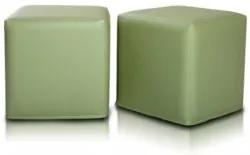 Sedací vak taburetka block kocka zelená olivová ekokoža TiaHome