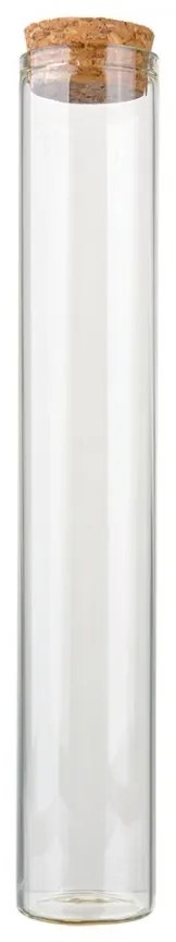 Sklenená dóza/ skúmavka s korkovým viečkom M - Ø 3*18 cm