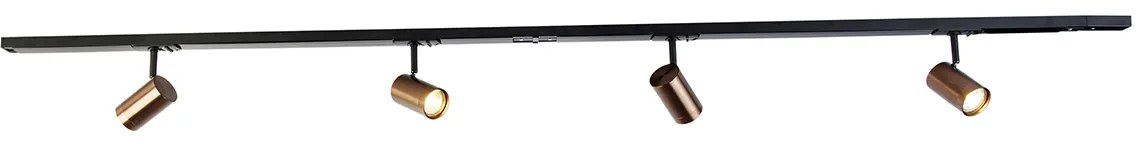 Moderný 1-fázový koľajnicový systém so 4 reflektormi tmavo bronzový - Jeana