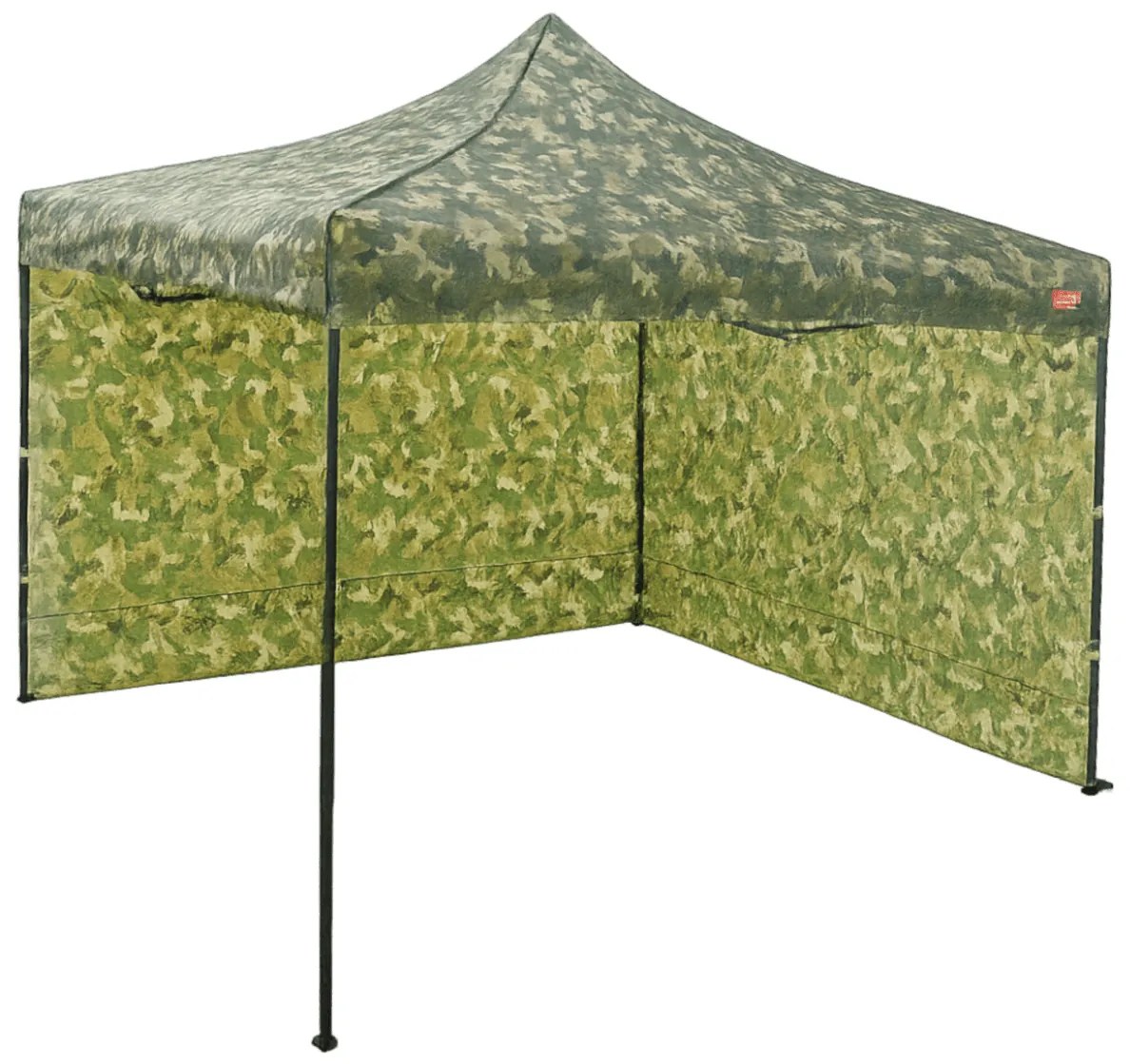 Rýchlorozkladací nožnicový stan 3x3m – hliníkový, 2 bočné plachty, Maskáčová