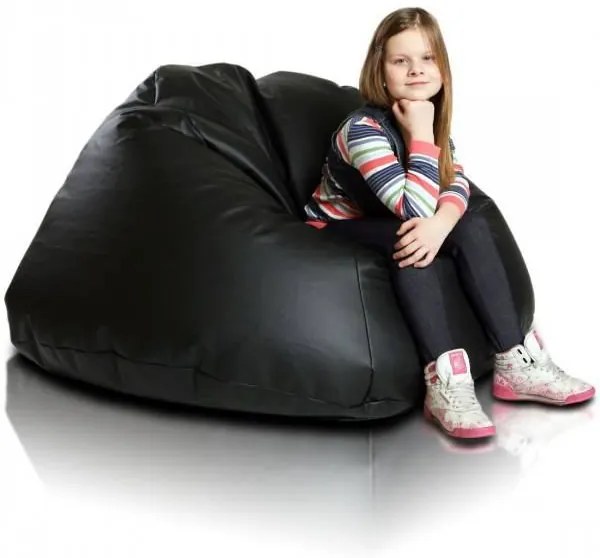 INTERMEDIC SK - Sedací vak MAXI 140x70 cm | extra veľký vak na sedenie a ležanie, 570 l Farba: E14 - Čierna (Ekokoža)