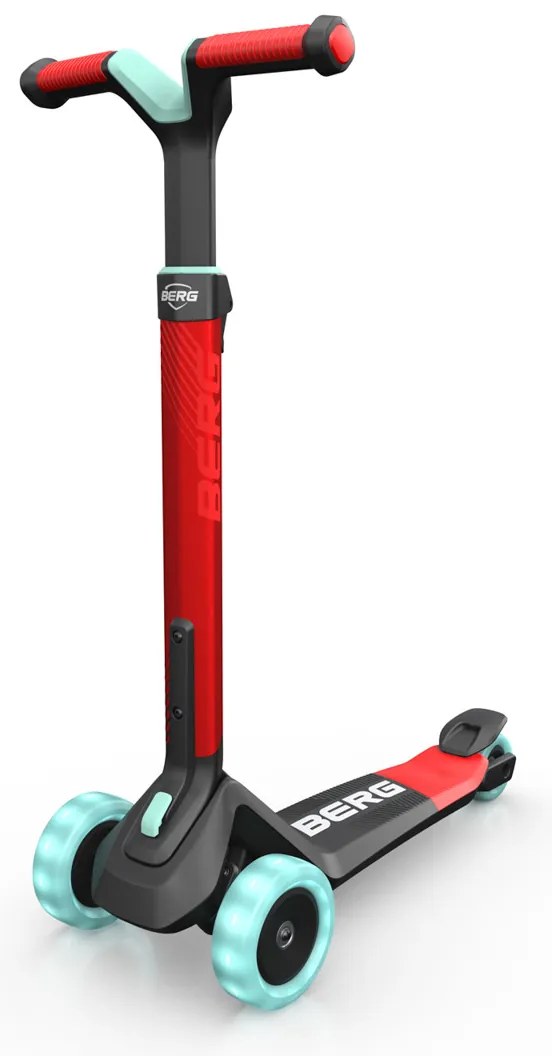 BERG Nexo - skladacia kolobežka Red so svietiacimi kolieskami