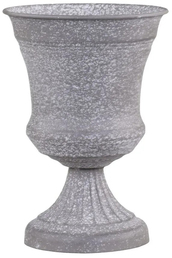 Zinková antik plechová váza na nohe Wallier - Ø 14*20 cm