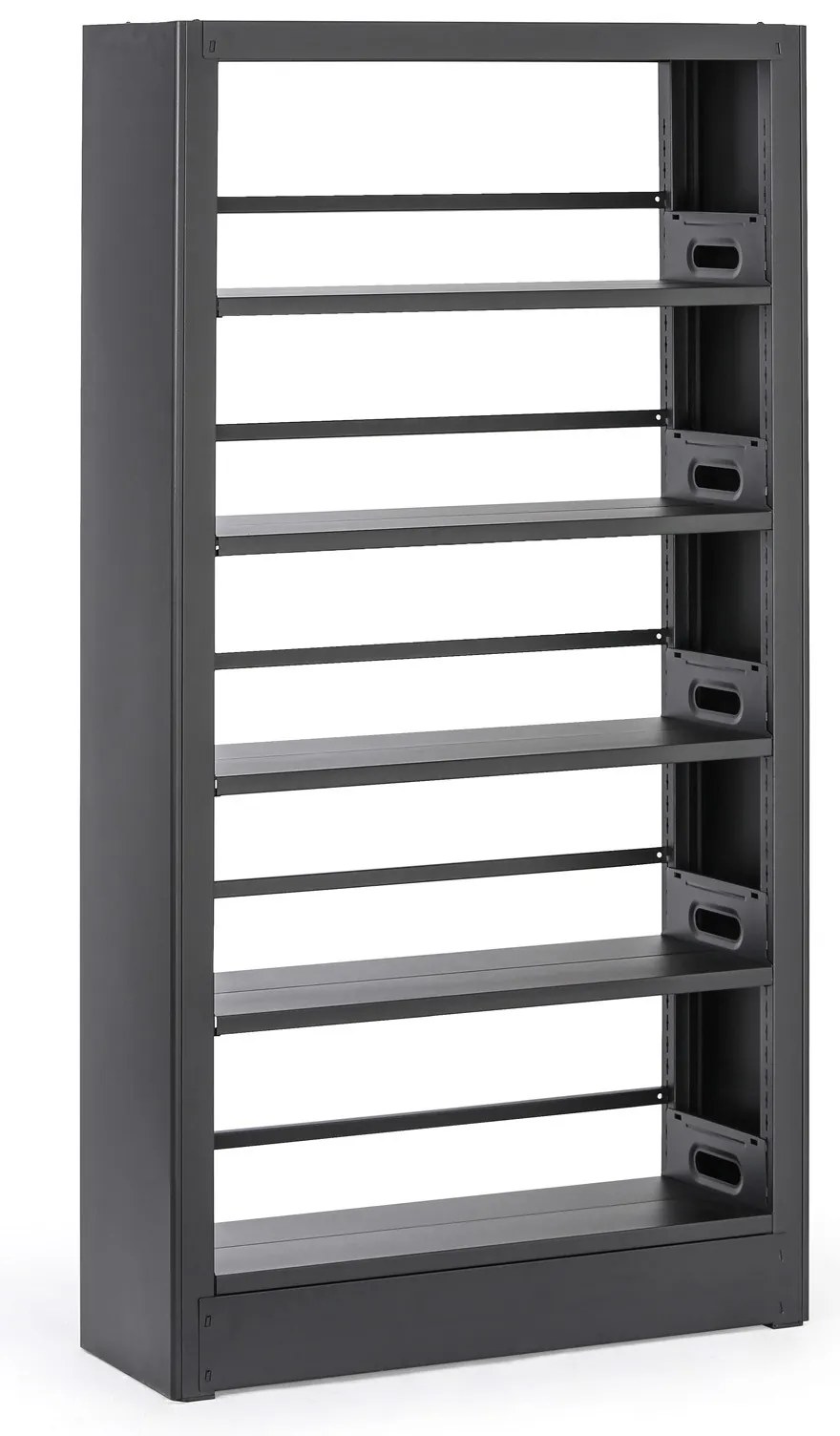Kovová knižnica, 1750 × 800 × 300 mm, čierna