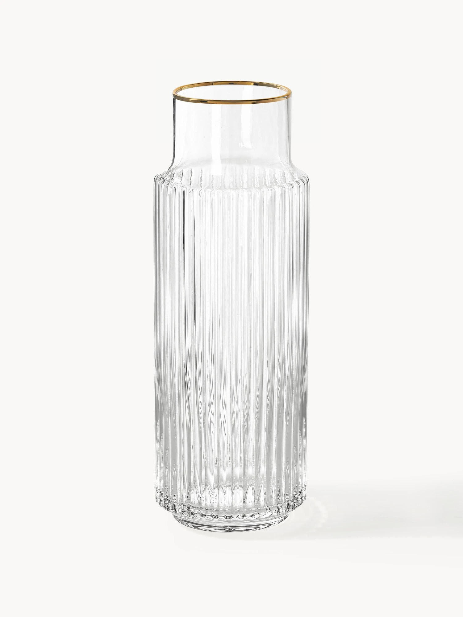 Ručne fúkaná karafa so zlatým okrajom Aleo, 1 l