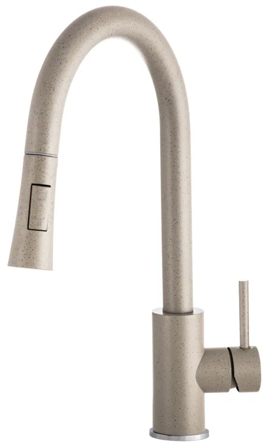 Gamma Taru N, vysoká drezová batéria s výsuvným 2-funkčným výtokom, béžová škvrnitá, GMA-BTN-B