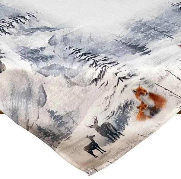 Obrus Líšky v zimnom lese 85x85 cm