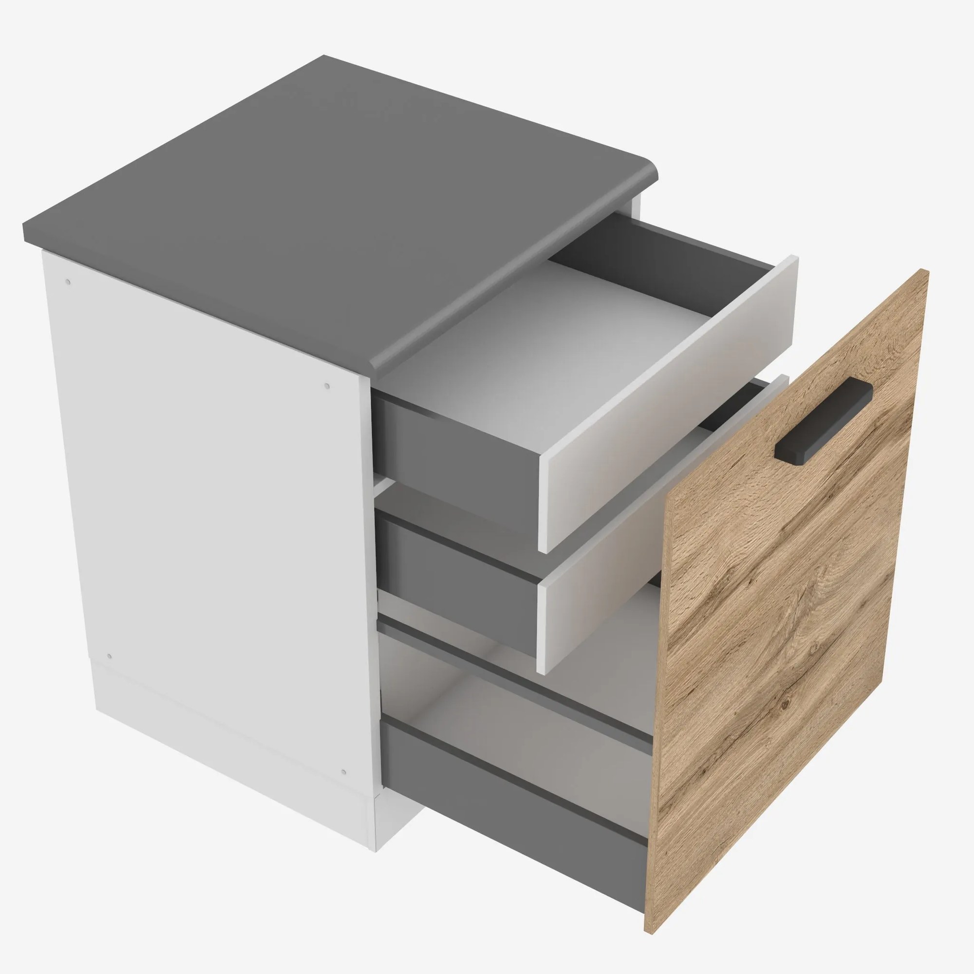 Kuchynská skrinka spodná 60 cm šuflíky vnútorné TOR SDSZW60/0/WT/DW/B/B1/PP