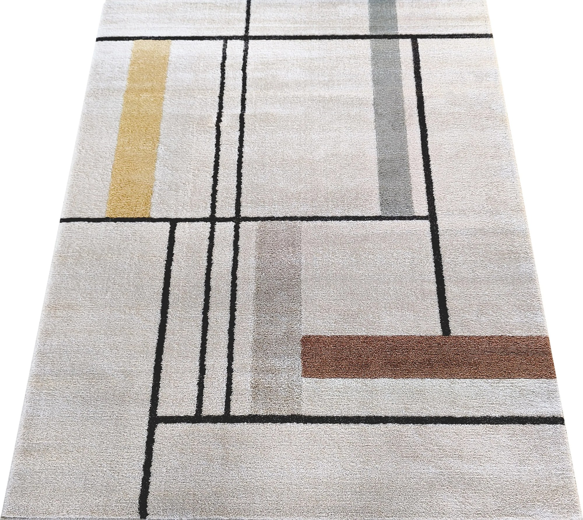 DY Béžový koberec s geometrickým vzorom Ladon 02 Rozmer: 120x170 cm