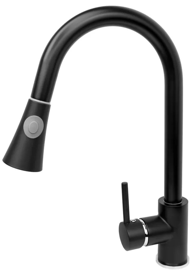 Gamma Taru, vysoká drezová batéria s výsuvným výtokom, čierna matná, GMA-BT-BK