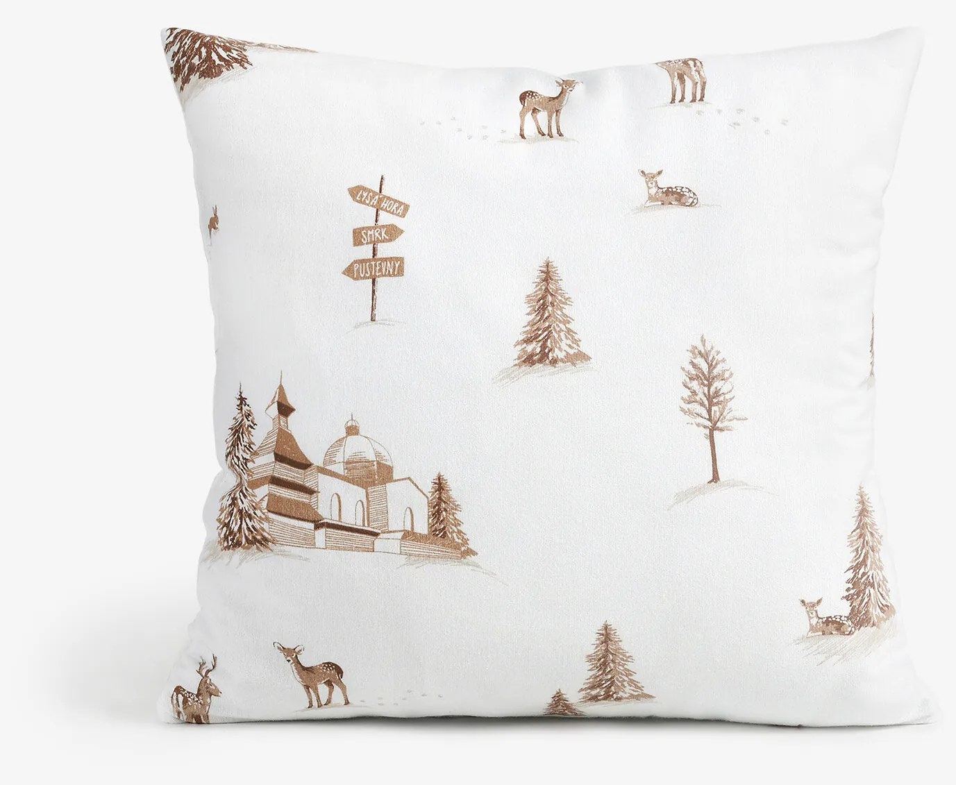 Goldea vianočná flanelová obliečka na vankúš - beskydy 40 x 40 cm