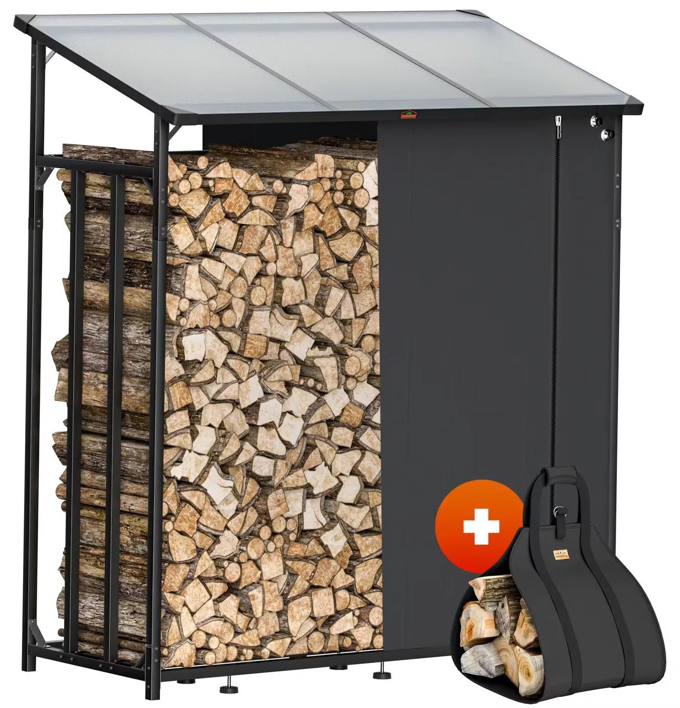 InternetovaZahrada Prístrešok na drevo 198x163x70 cm