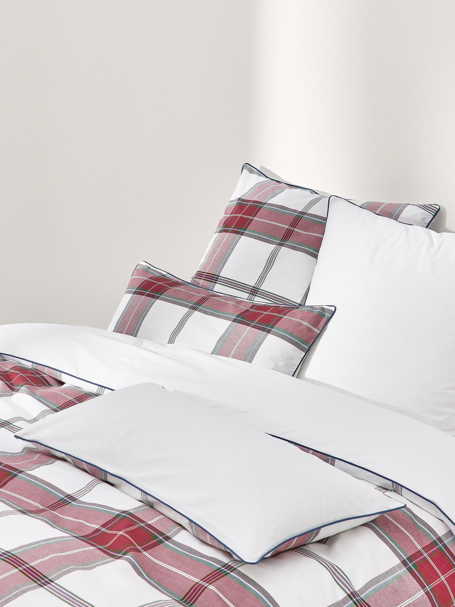 Kockovaná obliečka na paplón z bavlneného perkálu Scarlet