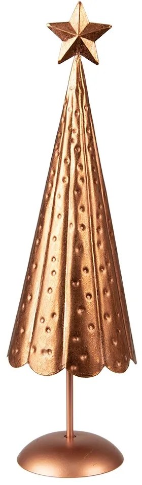 Medený antik kovový vianočný stromček - Ø 11*38 cm