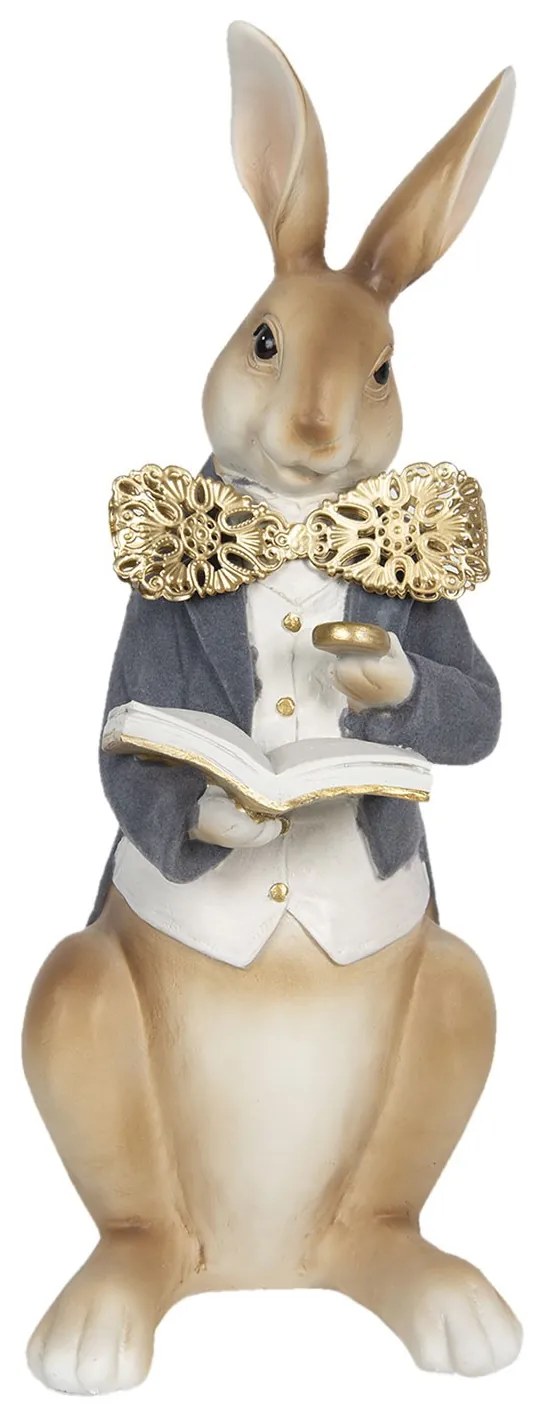 Veľkonočné dekoračné soška králika s knižkou - 15 * 13 * 40 cm