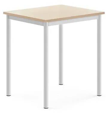 Stôl BORÅS, 700x600x760 mm, laminát - breza, biela