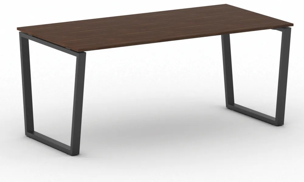 Kancelársky stôl PRIMO IMPRESS, 180x90 cm, čierna podnož, orech