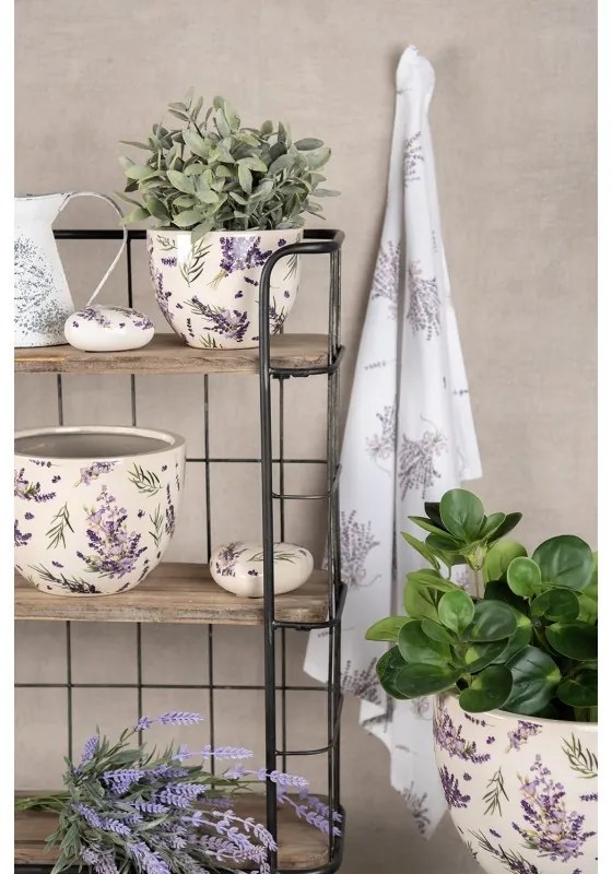 Keramický obal na kvetináč s levanduľou Lavandie M - Ø 20*15 cm