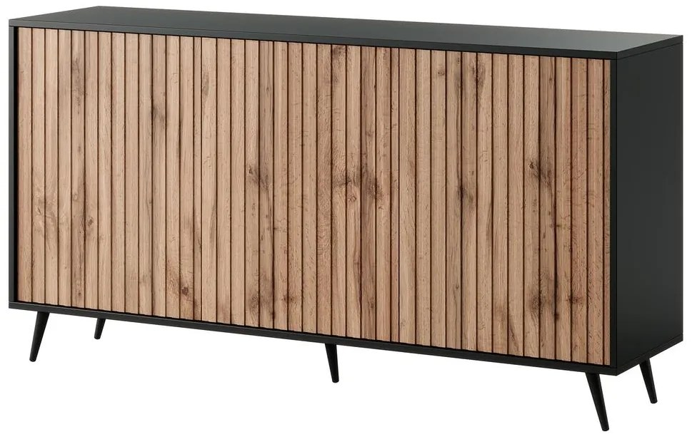 Skrinka Biel B2 (čierna + dub wotan). Akcia -18%. Vlastná spoľahlivá doprava až k Vám domov. 1098857