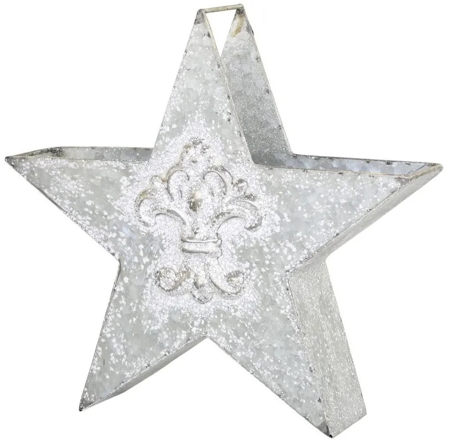 Zinková antik kovová dekorácia v tvare hviezdy - 32*8*30cm