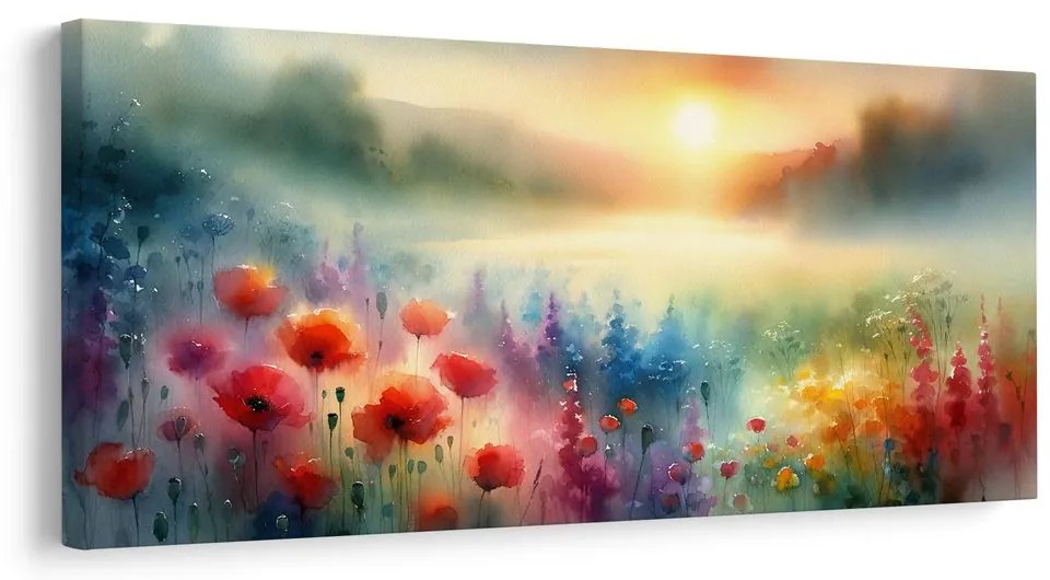 Obraz žiarivá kvetinová krajina