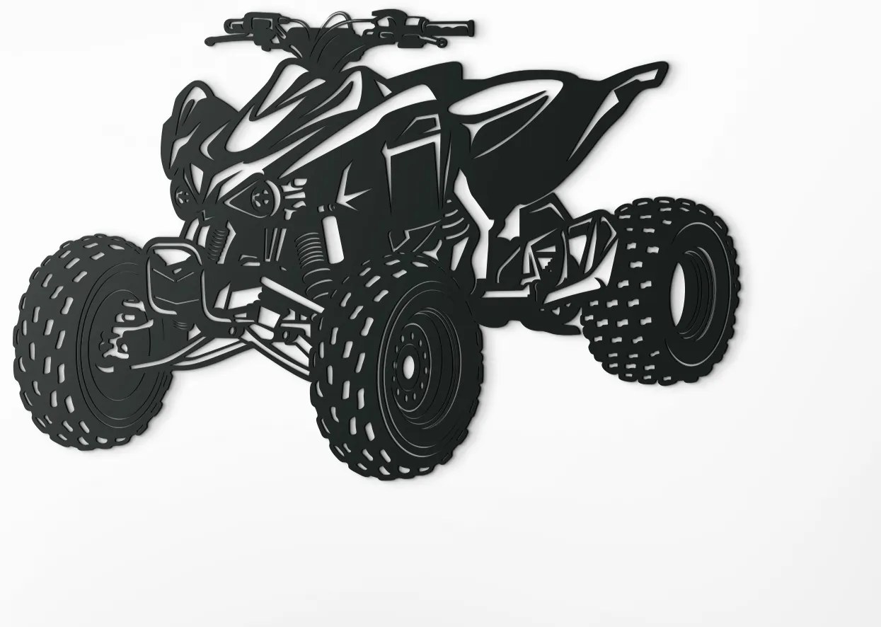 drevko Drevená nálepka na stenu Štvorkolka Rozmer obrazu: 29 x 44,5 cm, Farba dekorácie: Čierna