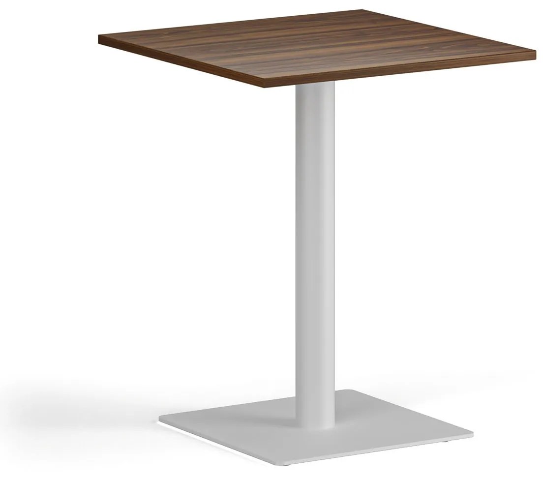 Konferenčný stolík ENZO, 60x60 cm, biela podnož, orech