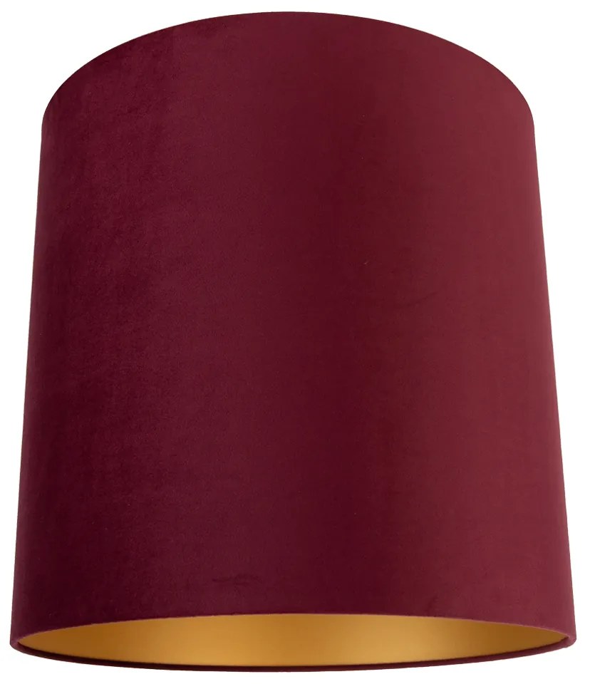 Zamatové tienidlo červené 40/40/40 so zlatým interiérom