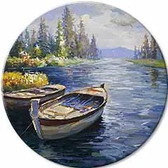 Okrúhly maľovaný obraz Začiatok dobrodružstva