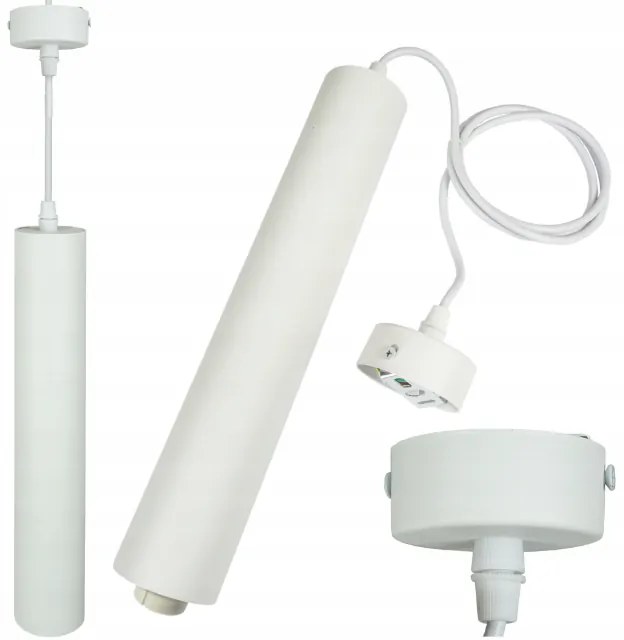 ECOLIGHT GU10 biela LED trubicová závesná lampa