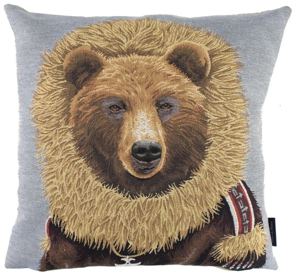 Gobelínový vankúš Hnedý medveď - 45*15*45 cm