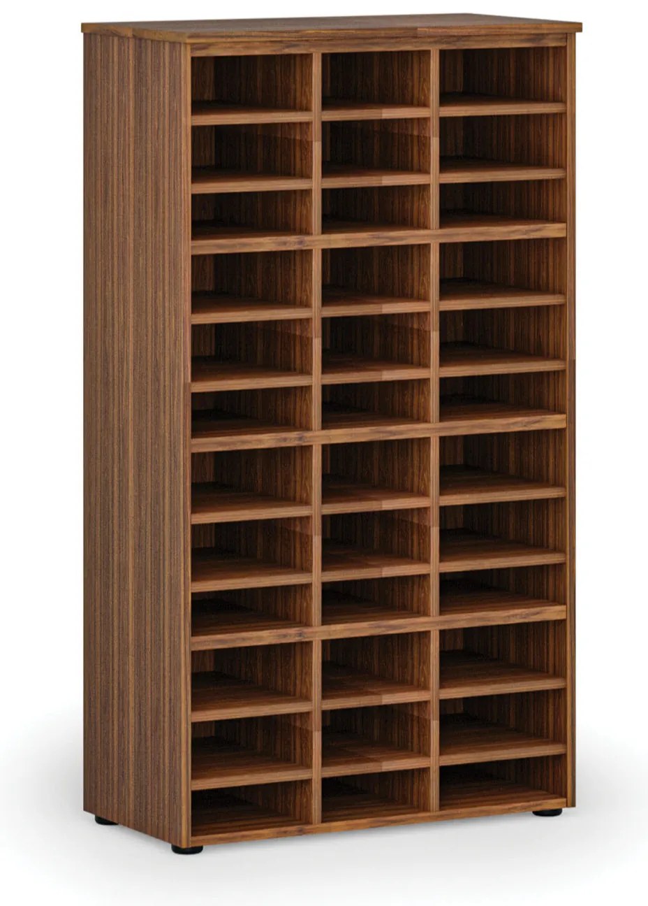 Triediaci regál PRIMO WOOD, 800 x 420 x 1434 mm, 36 priehradok, orech