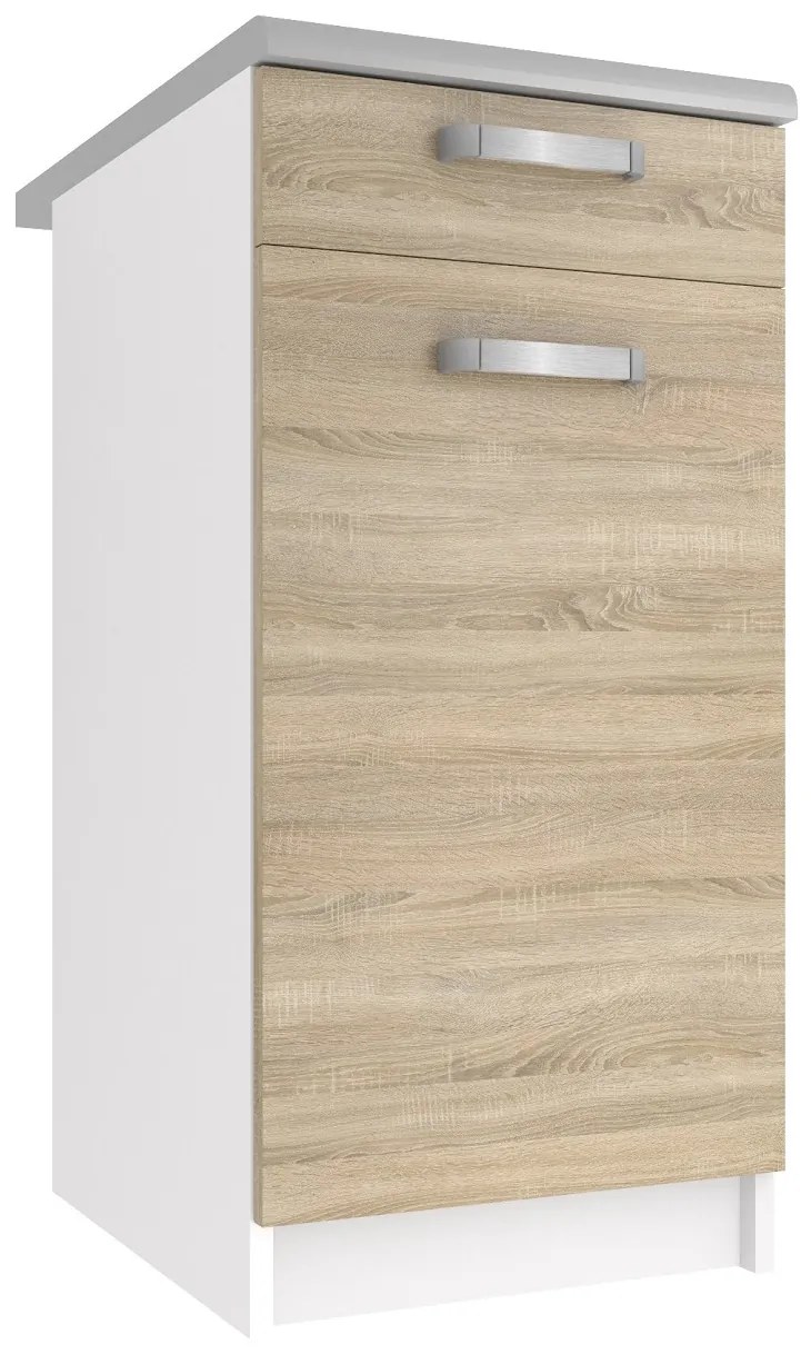 Kuchynská skrinka Belini spodná so zásuvkami 40 cm dub sonoma s pracovnou doskou TOR SDSZ1-40/1/WT/DS/0/U