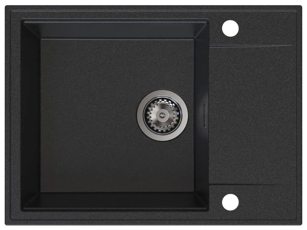 Sink Quality Sink55, kuchynský granitový drez 620x460x215 mm + grafitový sifón, grafitová, SKQ-SINK.G.1KKO.XB