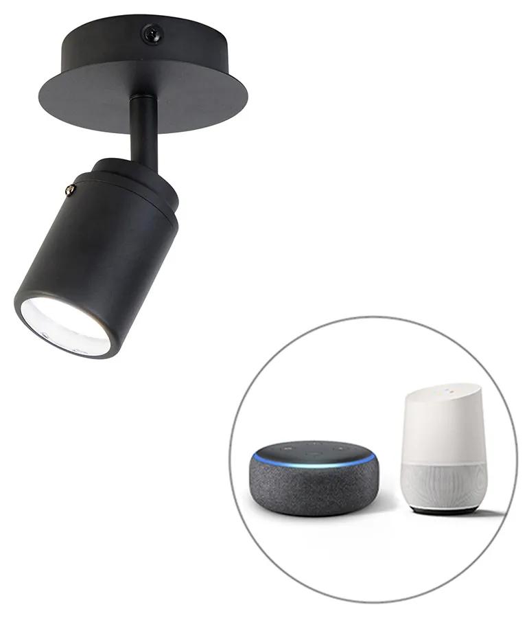 Inteligentné kúpeľňové bodové svetlo čierne IP44 vrátane Wifi GU10 - Ducha