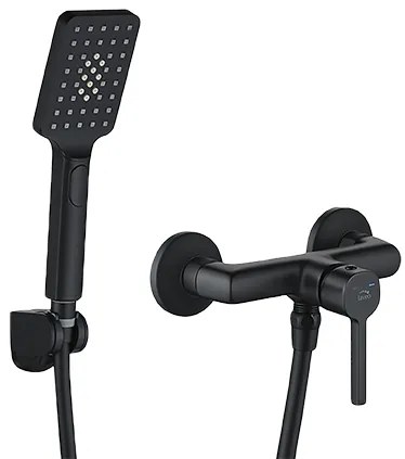 Laveo Alita, sprchová batéria s ručnou sprchovou súpravou, čierna matná, LAV-BVA_741D