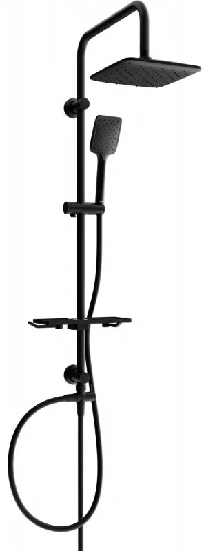 Mexen sprchový set T62 s hornou hlavicou 20x20 cm, čierna, 798626293-70
