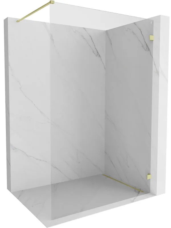 Mexen Lunar sprchová stena pravá 120 x 200 cm, 8mm číre sklo, zlatá matná, 830-120-000-55-00-P