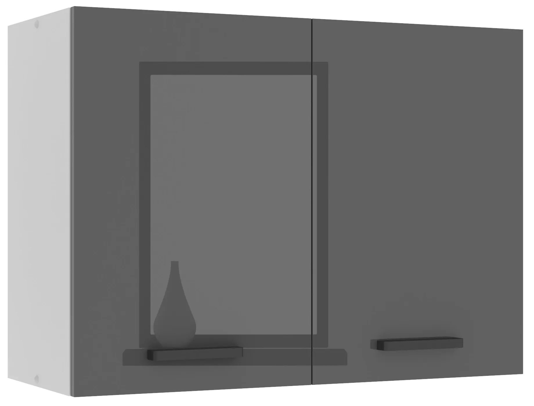 Kuchynská skrinka Belini Premium Full Version horná 80 cm šedý lesk