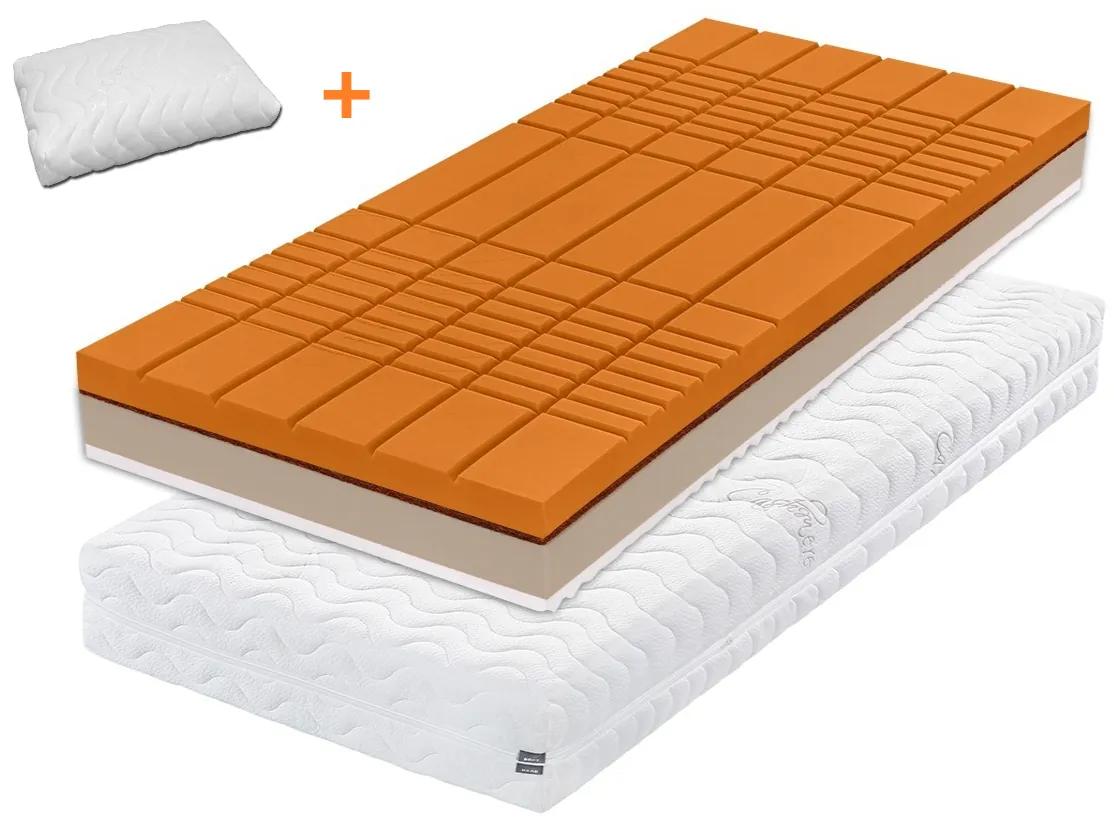 Tropico ROMANTIKA KAŠMÍR 24 cm - ortopedický matrac s kokosovým vláknom 90 x 200 cm + vankúš Lenošek ako darček!, snímateľný poťah