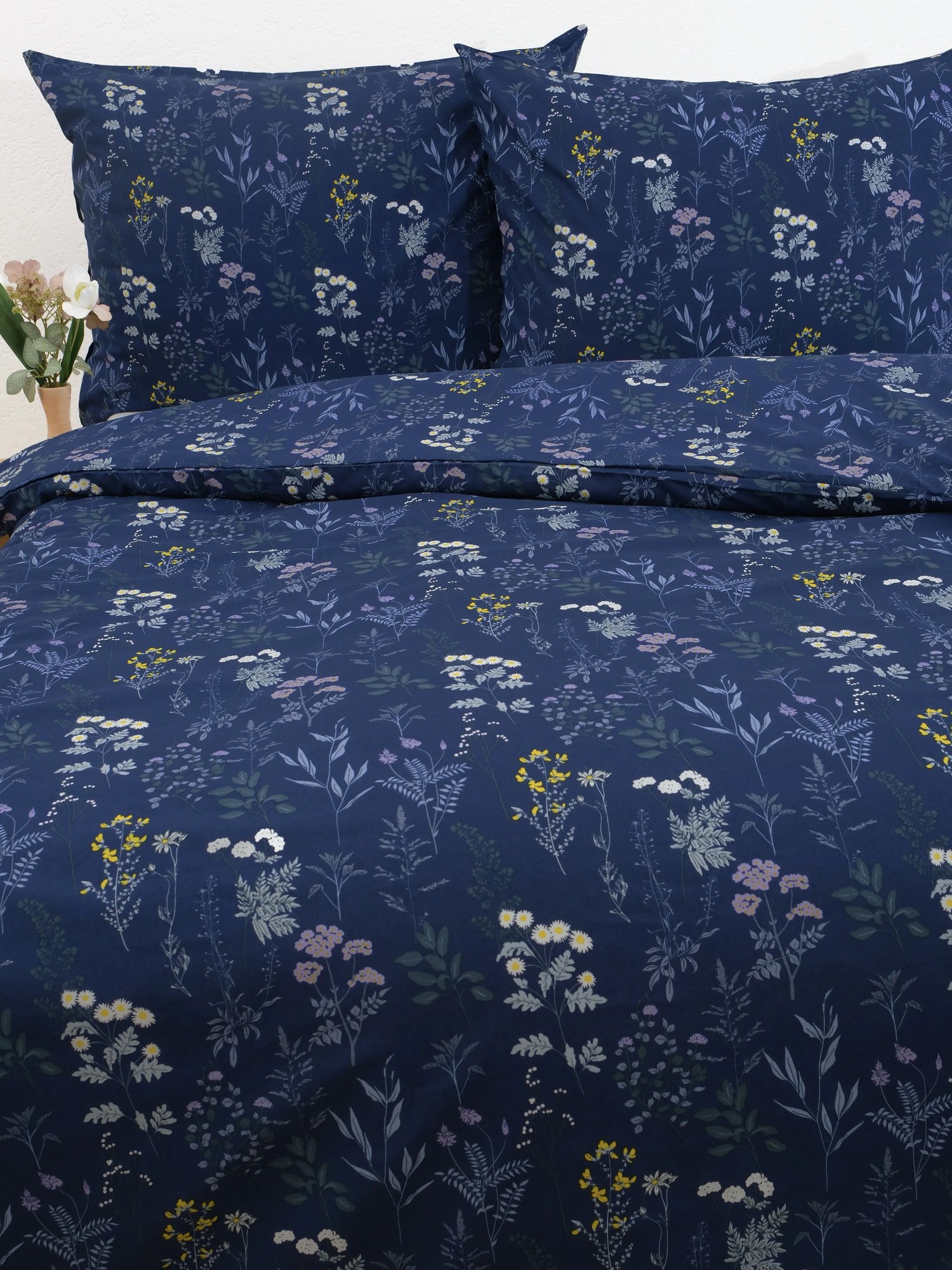 Bavlnené obliečky Renforcé - Bianca tmavo modrá