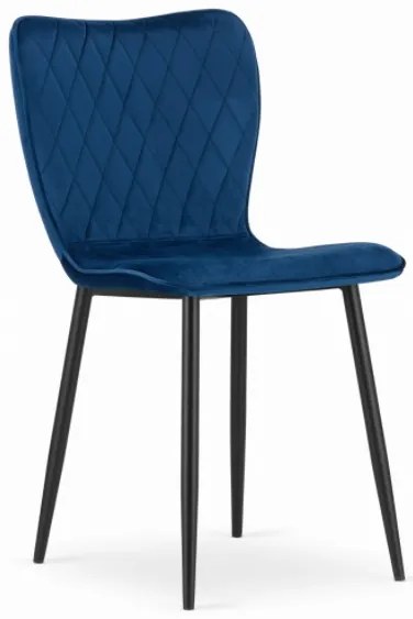 TRENDIE Zamatová stolička RIO modrá