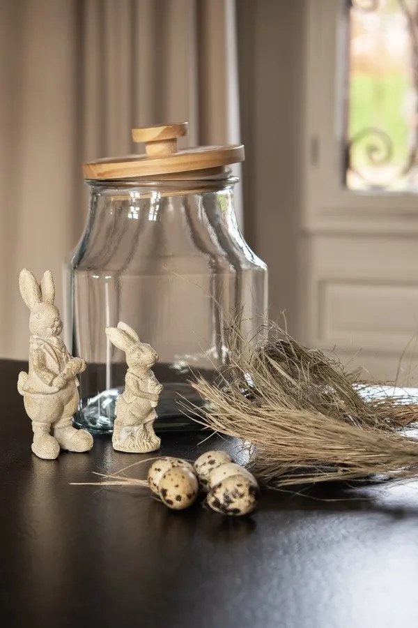 Dekorácia béžový králik s patinou - 4 * 4 * 11 cm