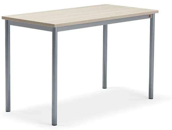 Stôl BORÅS PLUS, 1200x600x760 mm, laminát - jaseň, strieborná