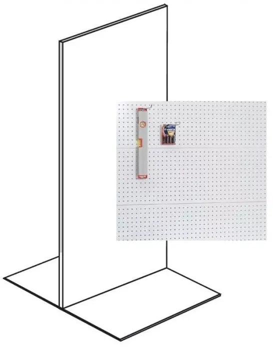Predajný regál obojstranný, perfo steny, 1900 x 1000 x 900 mm, základný, antracit
