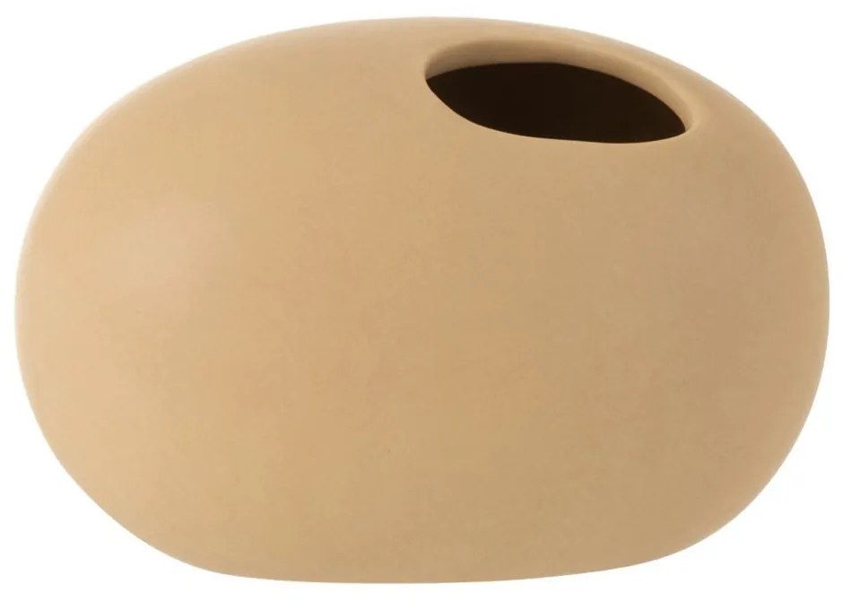 Béžová keramická oválna váza Matt Beige S - 16 * 10 * 10,6 cm