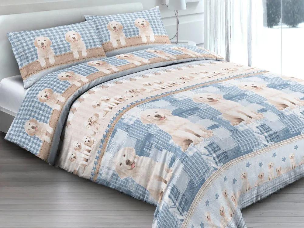 Gipetex Natural Dream Talianská obliečka 100% bavlna LUX Cani - šteniatka - 140x200 / 70x90 cm